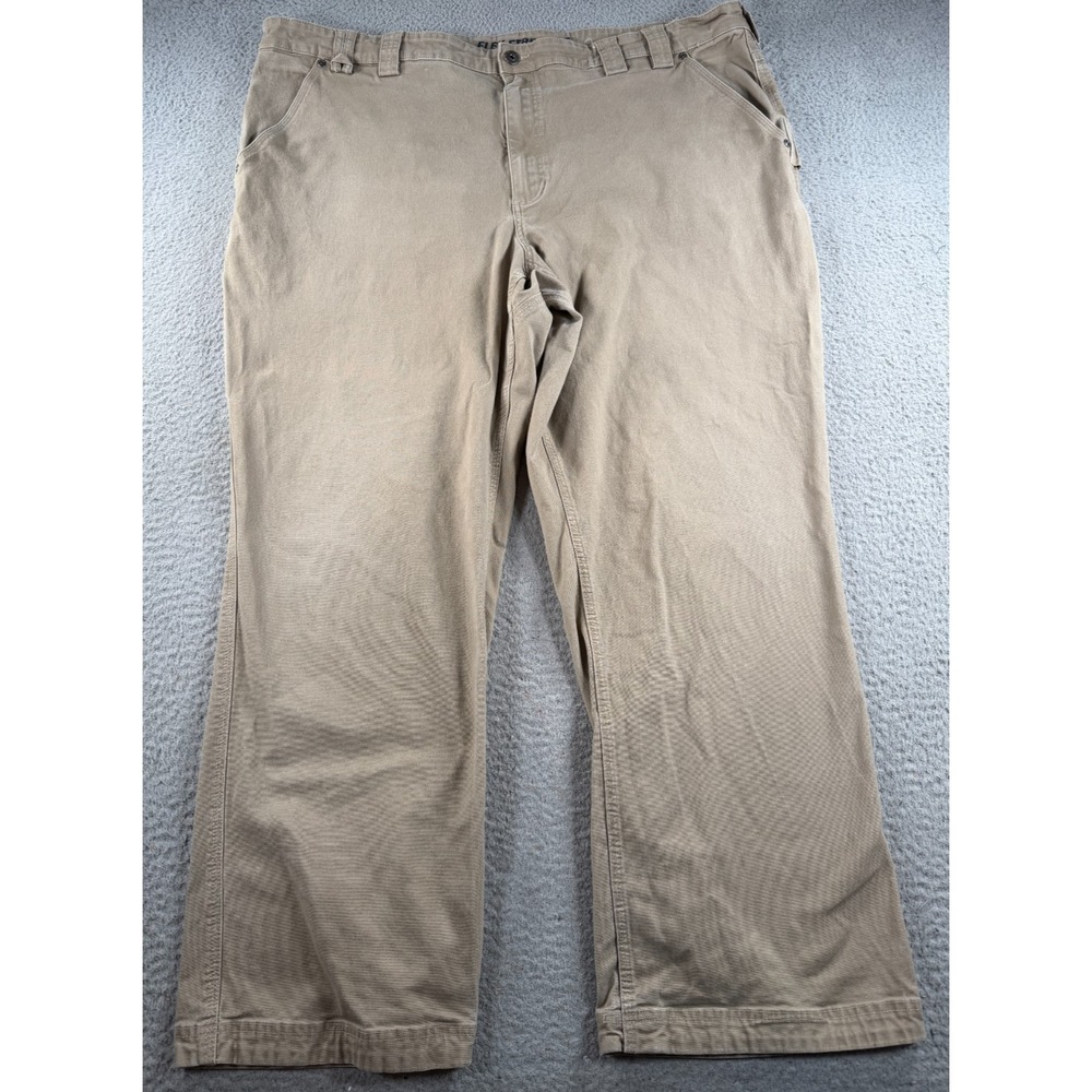 Duluth Trading Pants Mens 46X30 Khaki Flex Fire Hose Cargo Utility Relaxed Fit